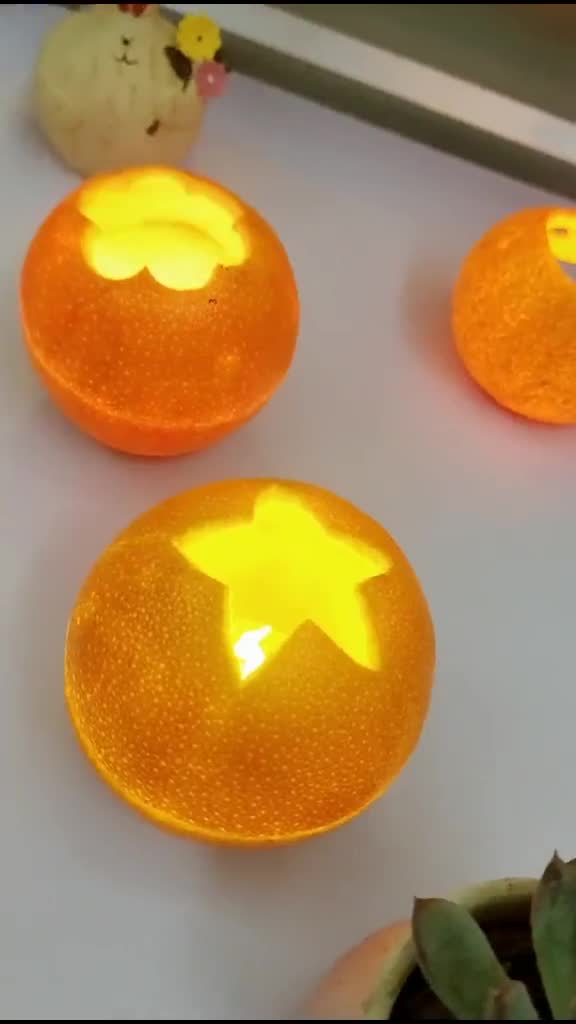 心动了就做个桔皮灯浪漫一下吧手工制作小桔灯我要上热门