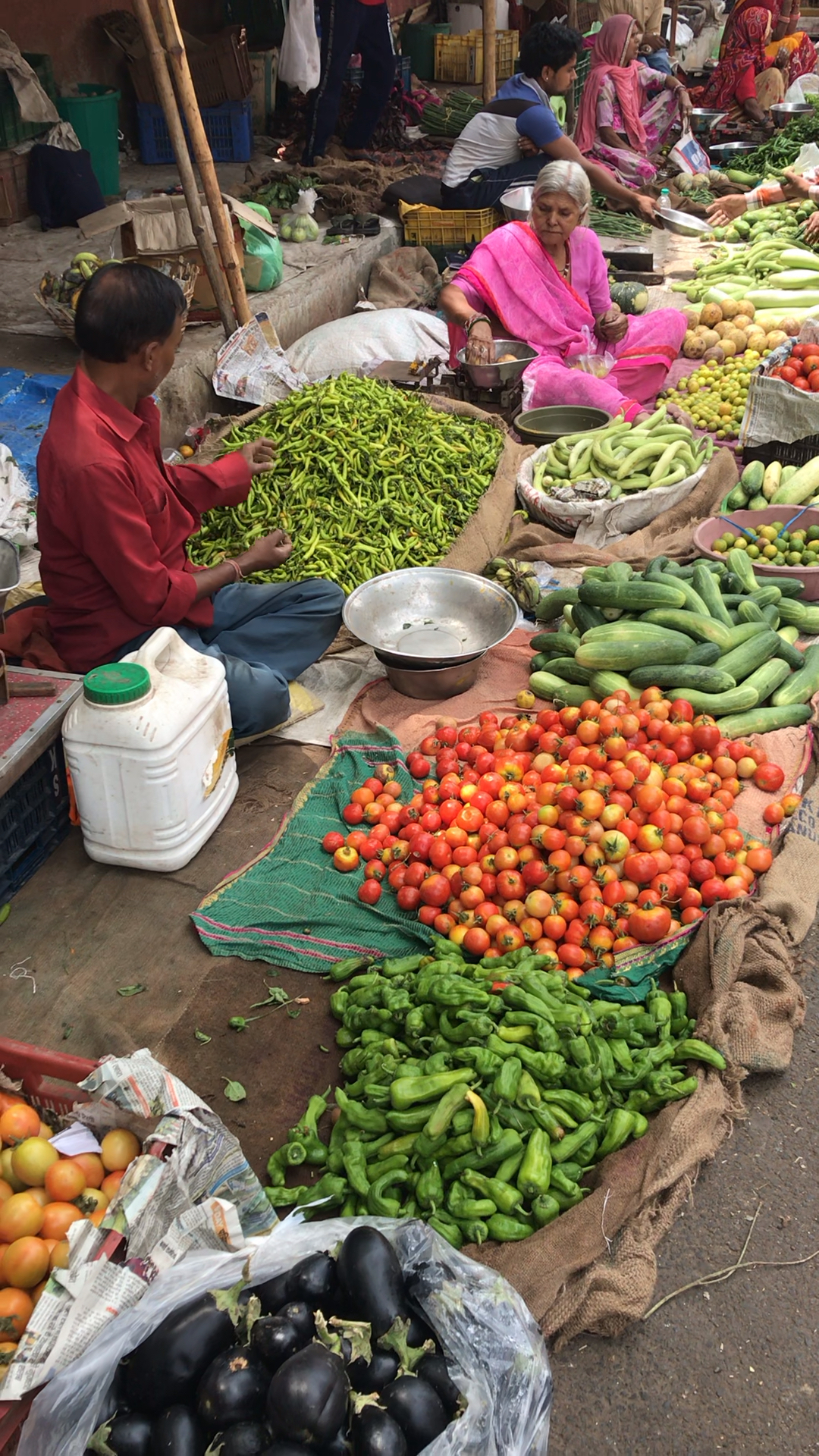 印度菜市场热闹