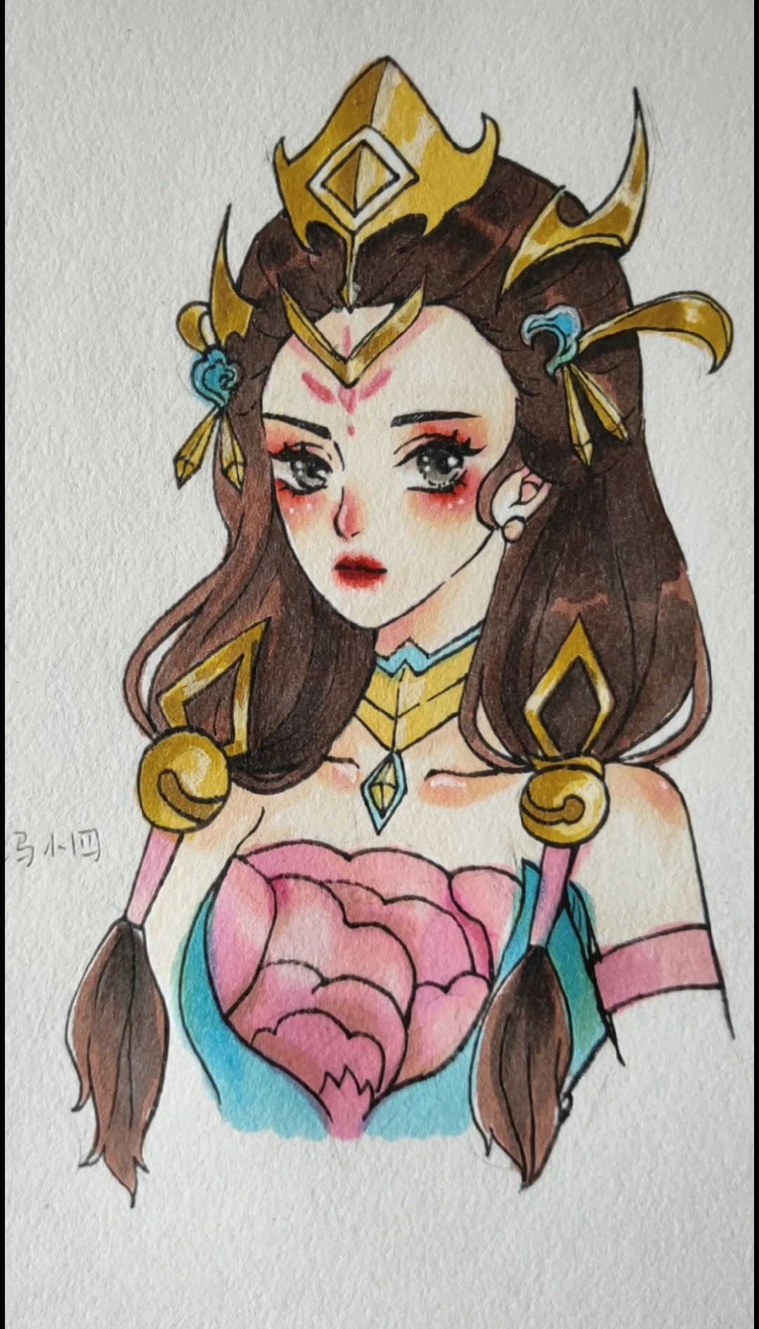 画画#杨玉环:云想衣裳花想容