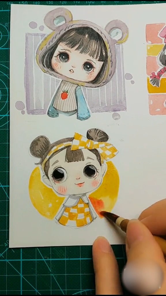 手绘头像#你喜欢这种大眼萌娃吗?快跟我学起来!