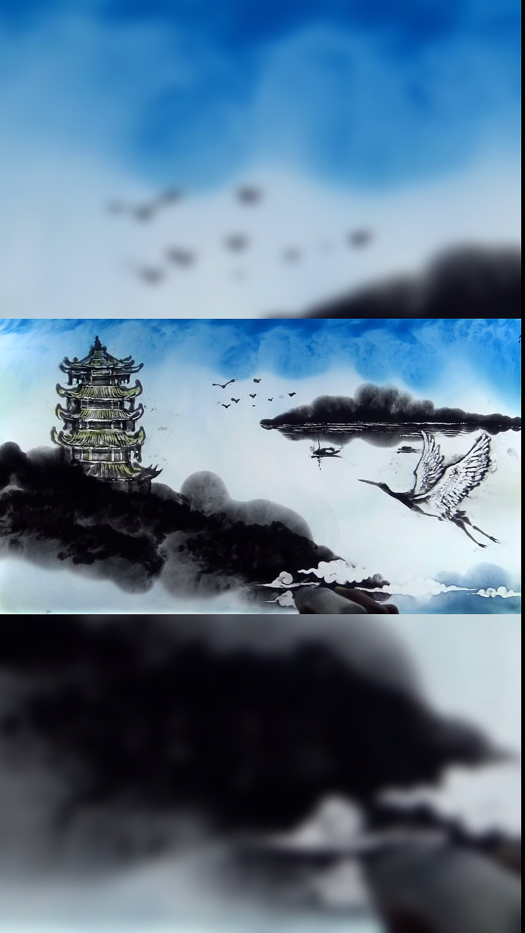 加油武汉#水墨黄鹤楼,诗情画意,武汉加油!