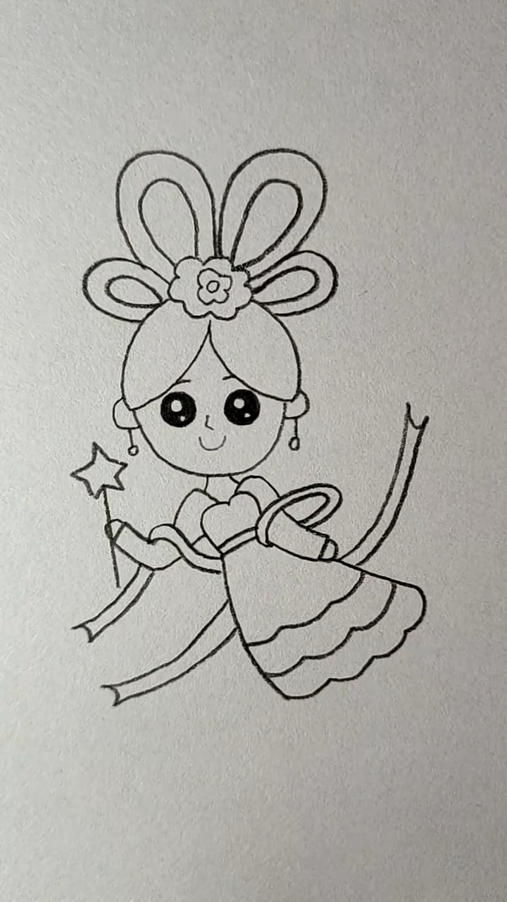 简笔画#画广寒宫的仙子