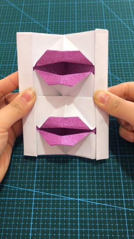 手工折纸#性感的红嘴唇,看完一眼你就能学会!-全民小视频