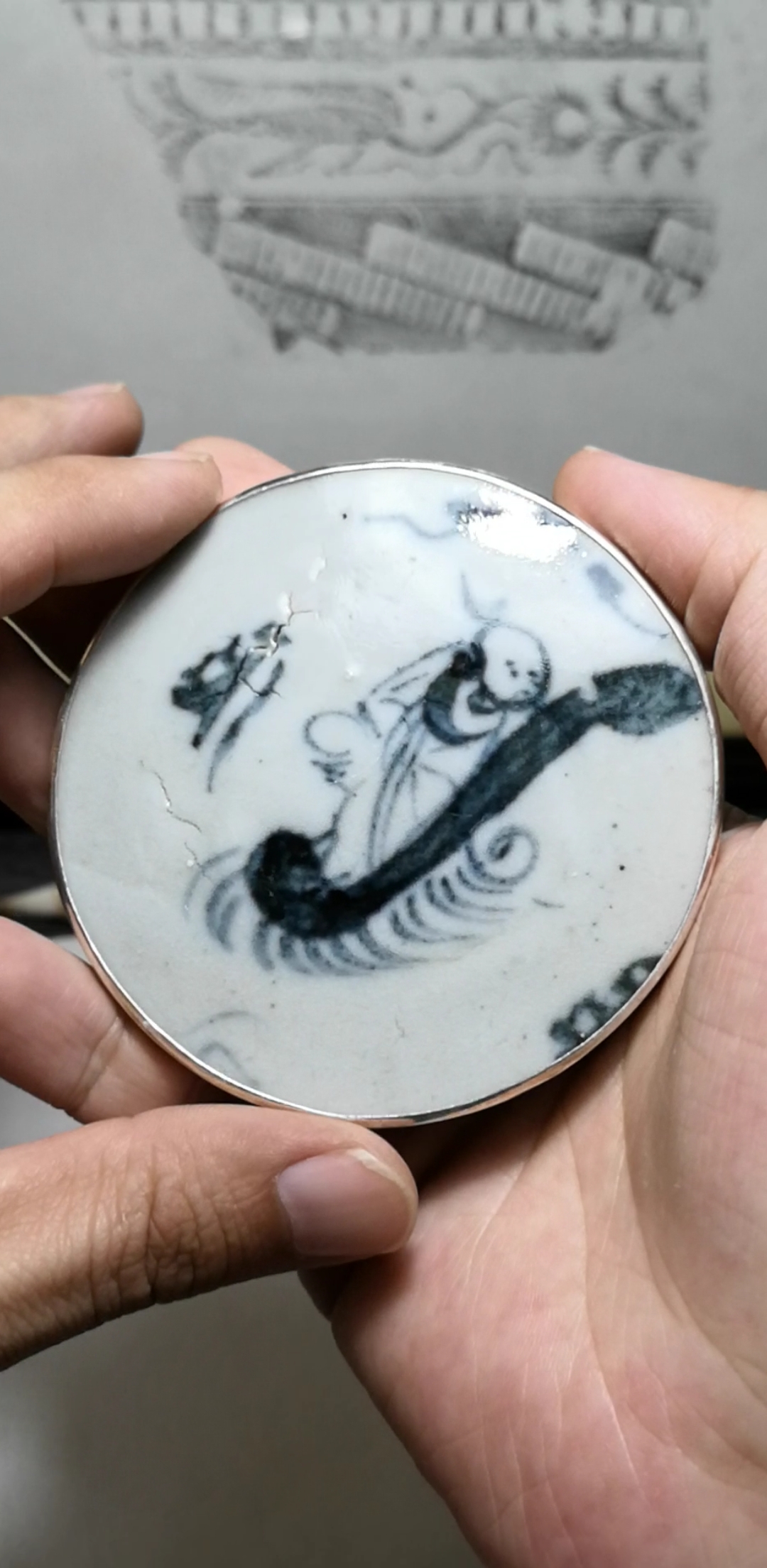 明代中期青花瓷,仙人乘槎