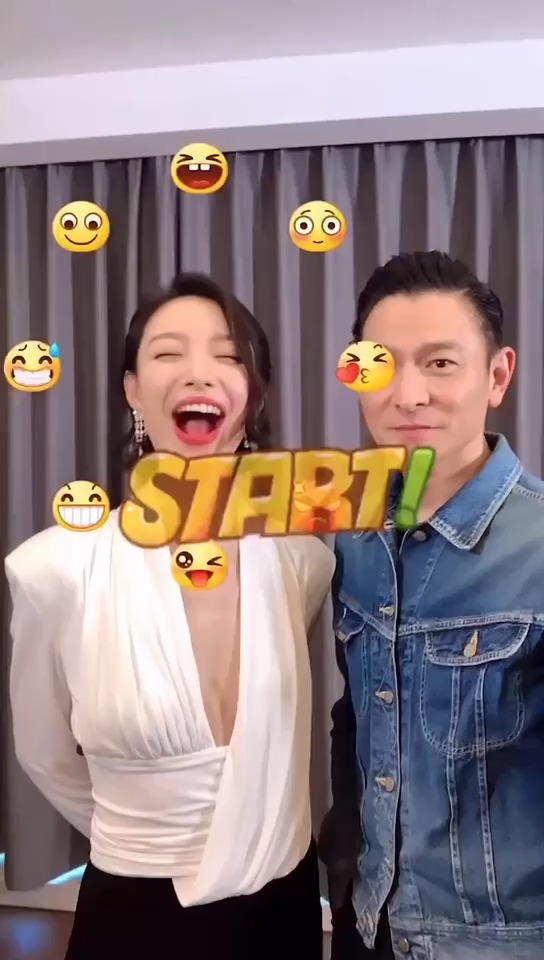 刘德华#刘德华倪妮同框搞怪,可可爱爱的两个人!