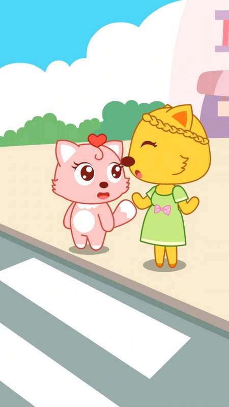 动漫#认真的猫小美一直想过马路却没过成,这是为什么呢