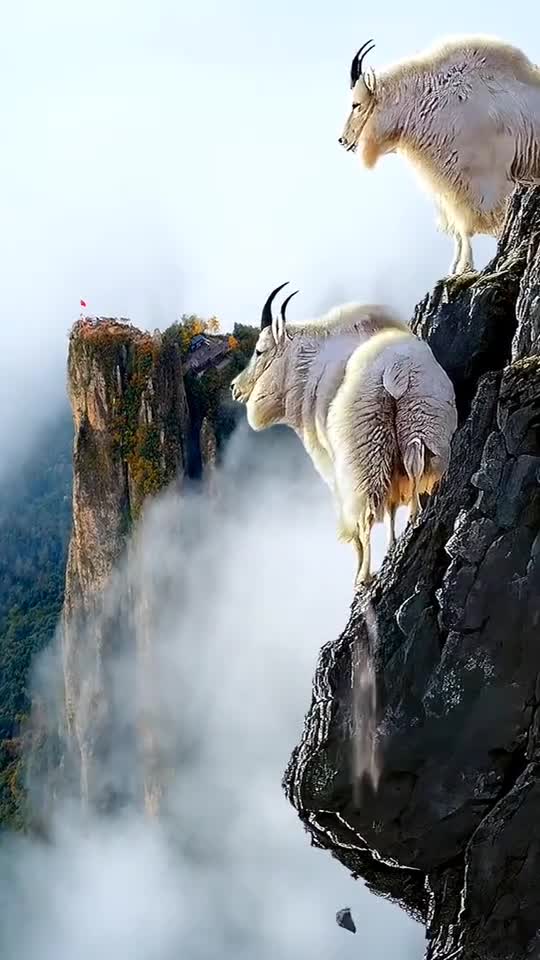 一身带膘的岩石羊,能在悬崖峭壁上如履平地