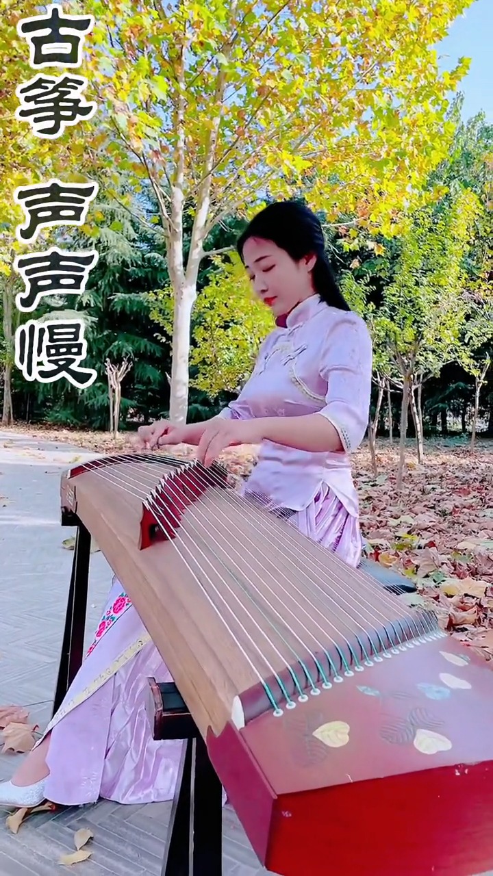 古典中国风#国风古韵民乐艺术欣赏,古筝演奏《声声慢》,传承弘扬民 