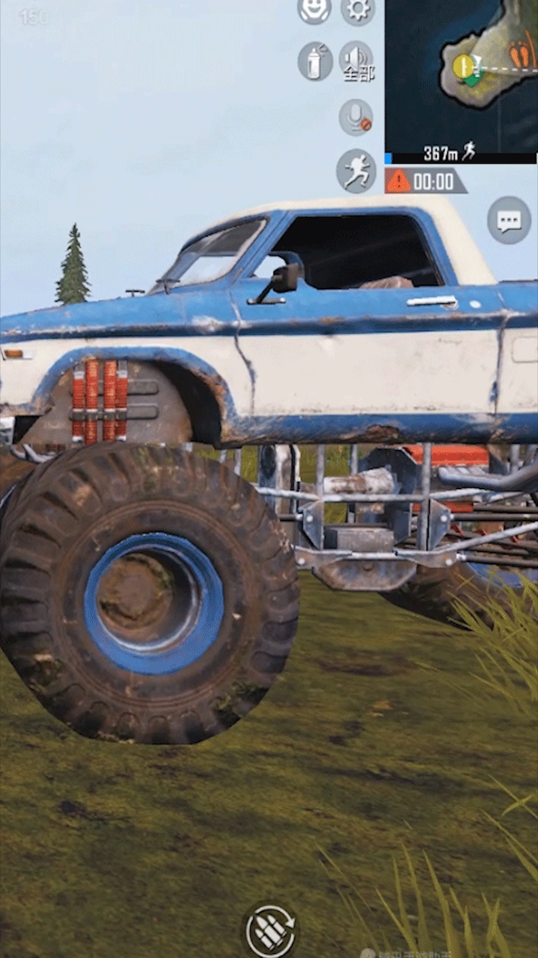 和平精英:山谷大脚车的隐藏功能,可以用它进入封闭灯塔!