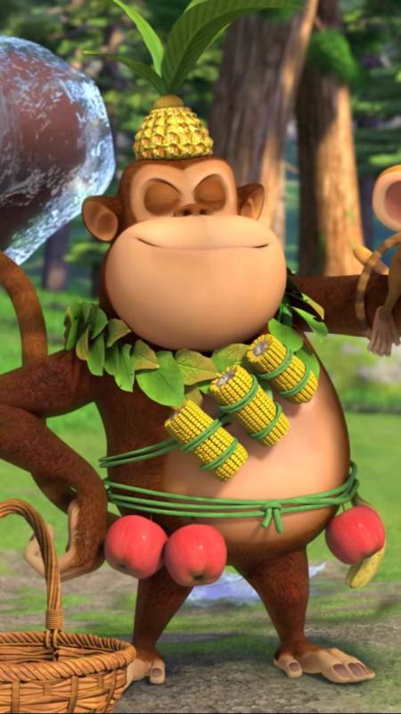 熊出没#狗熊岭第一猴王就是我帅气的吉吉国王!