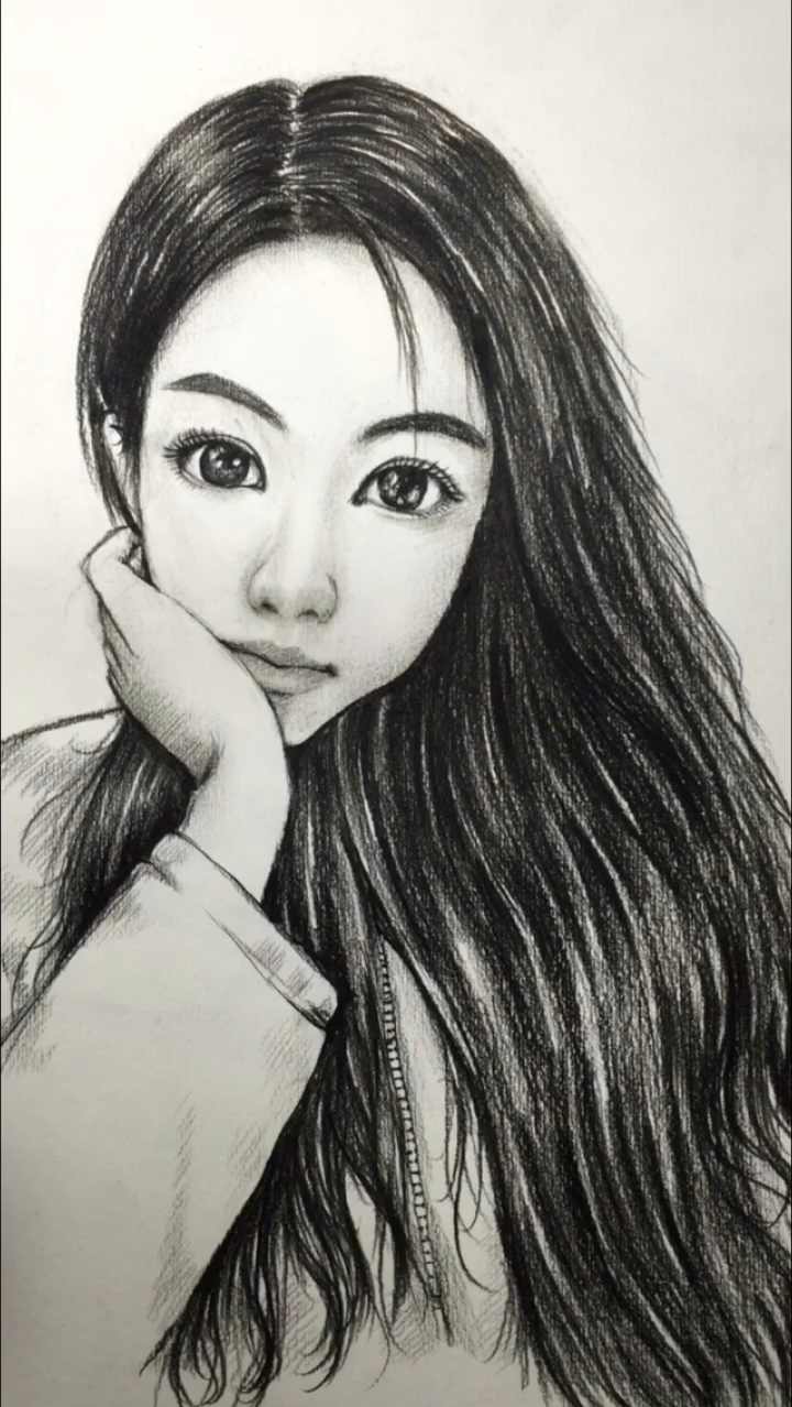 我要上热门手绘素描美女