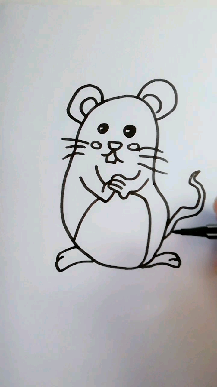 简笔画小老鼠上灯台