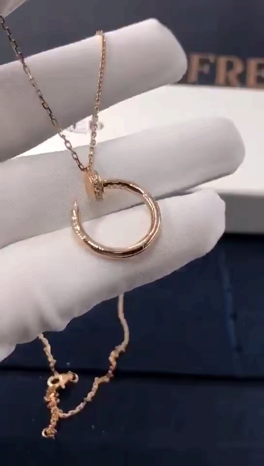 秀恩爱#卡地亚18k玫瑰金钉子钻石项链