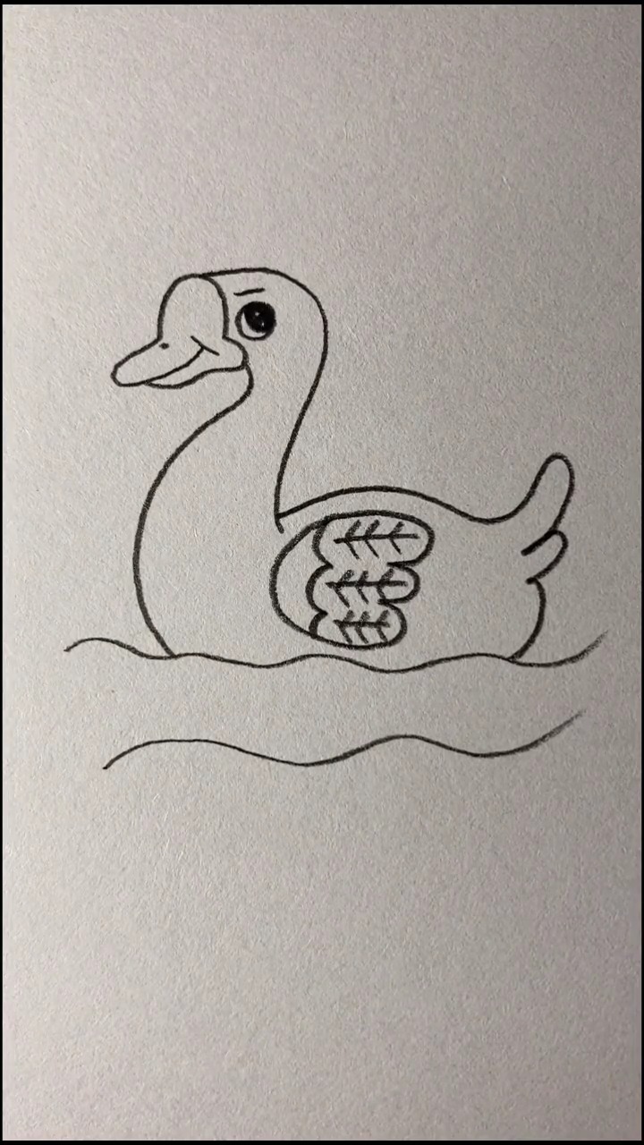 简笔画今天教大家一个画一个铁锅炖大鹅里面的大鹅