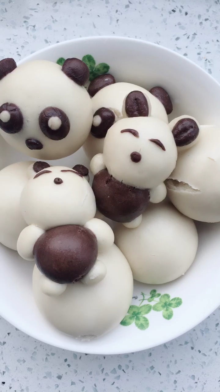 可可卡通小馒头,自己用面起子发的面,没用酵母,小时候的味道