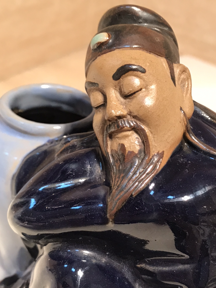 石湾窑五十年代瓷塑太白醉酒