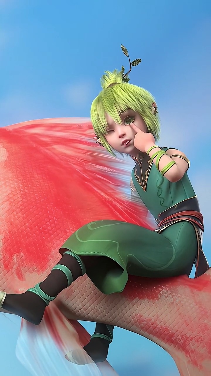 神澜奇域无双珠:绿色的小精灵真可爱 #国漫推荐 #新番动漫 #高清60帧