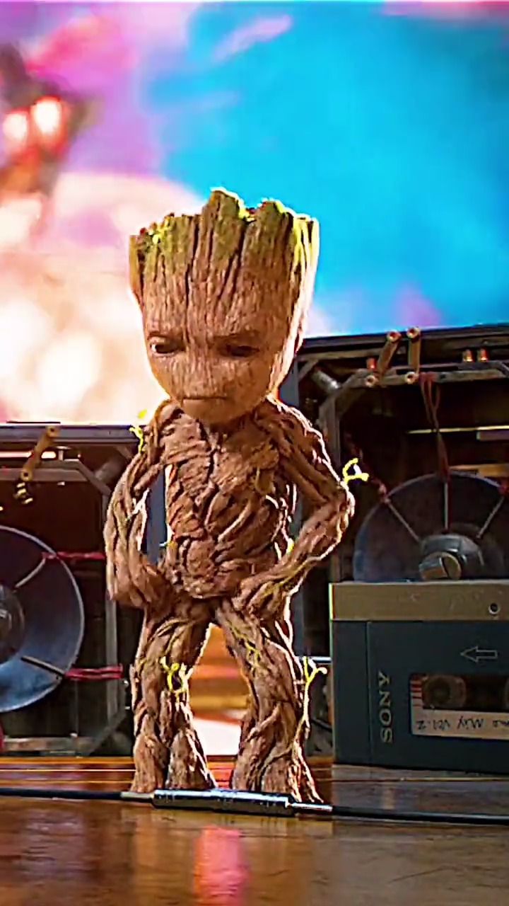 小树人格鲁特和星爵斗舞,好可爱