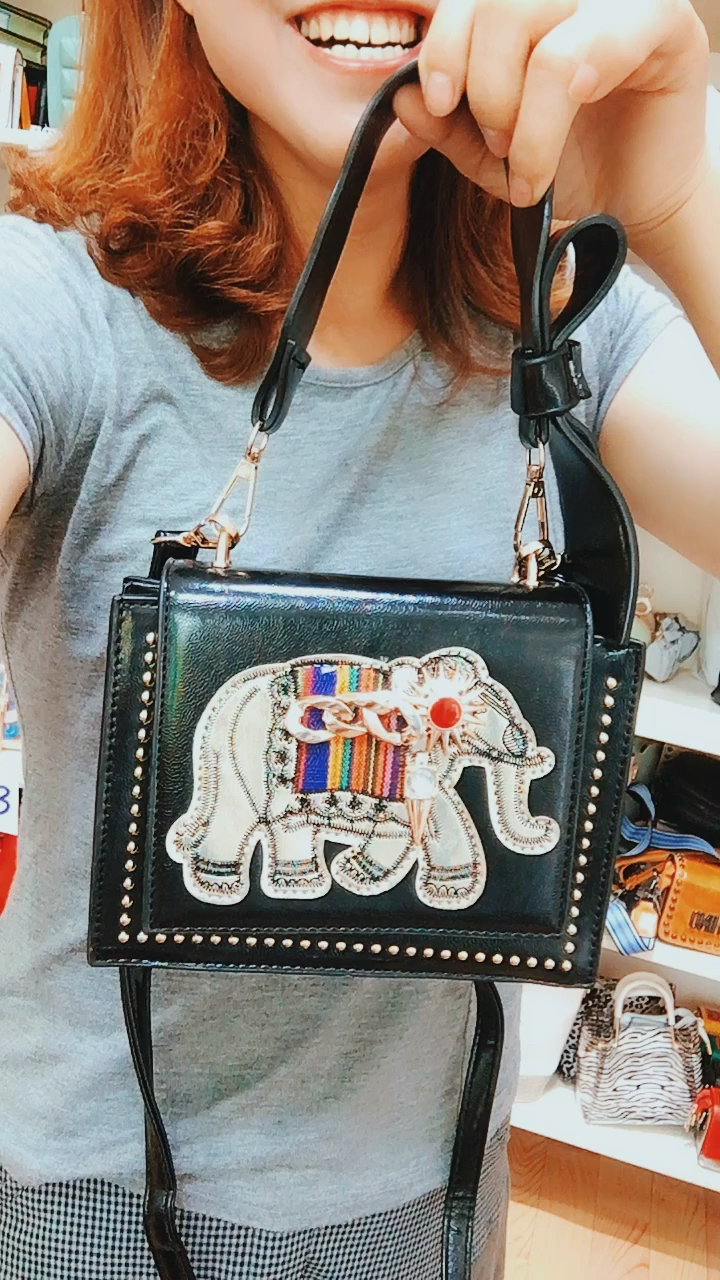 大象刺绣包包,质感超棒