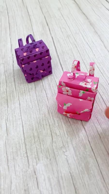 手工折纸:小书包,你学会了吗?