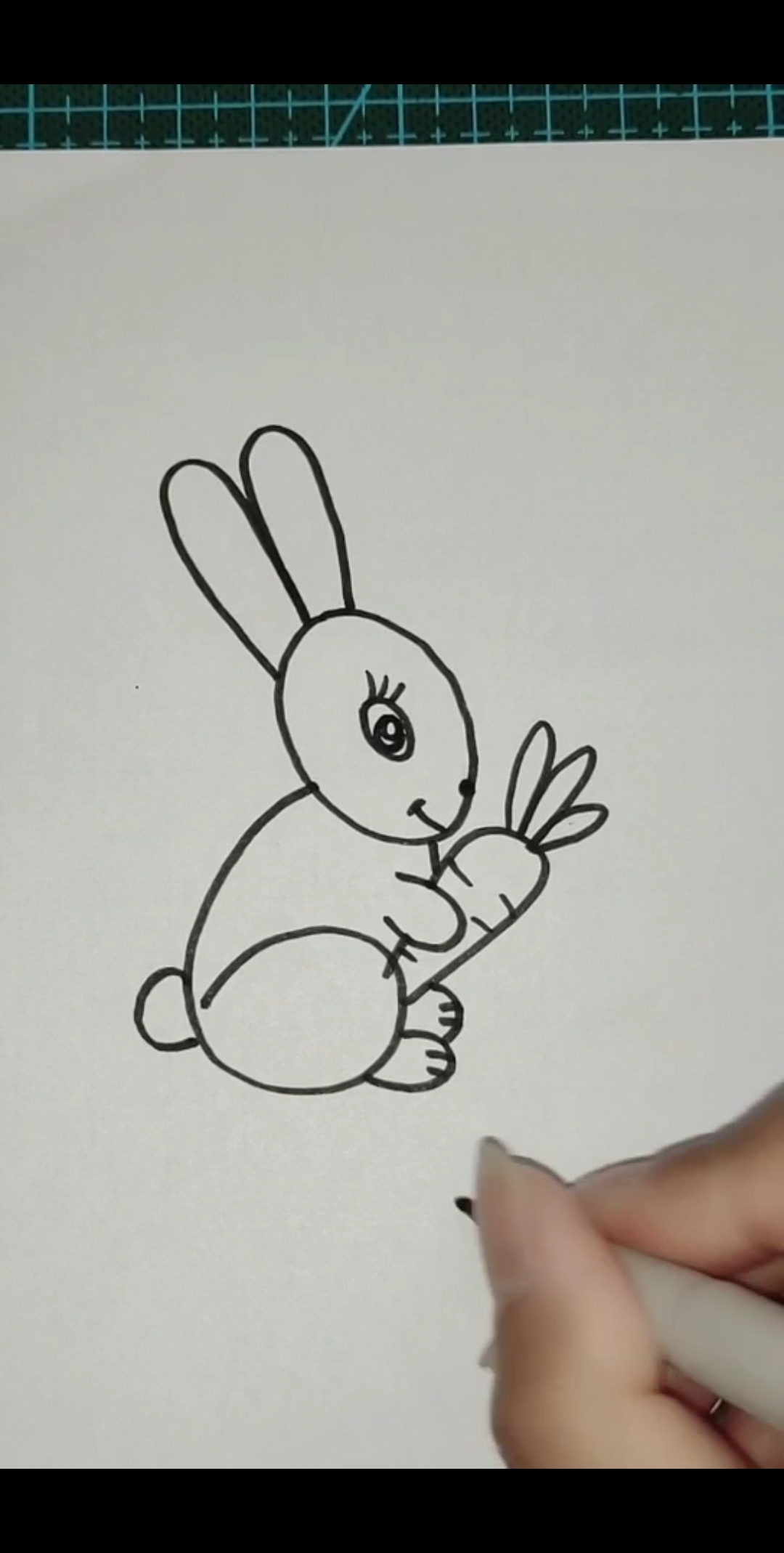 我要上热门##简笔画  小白兔和胡萝卜