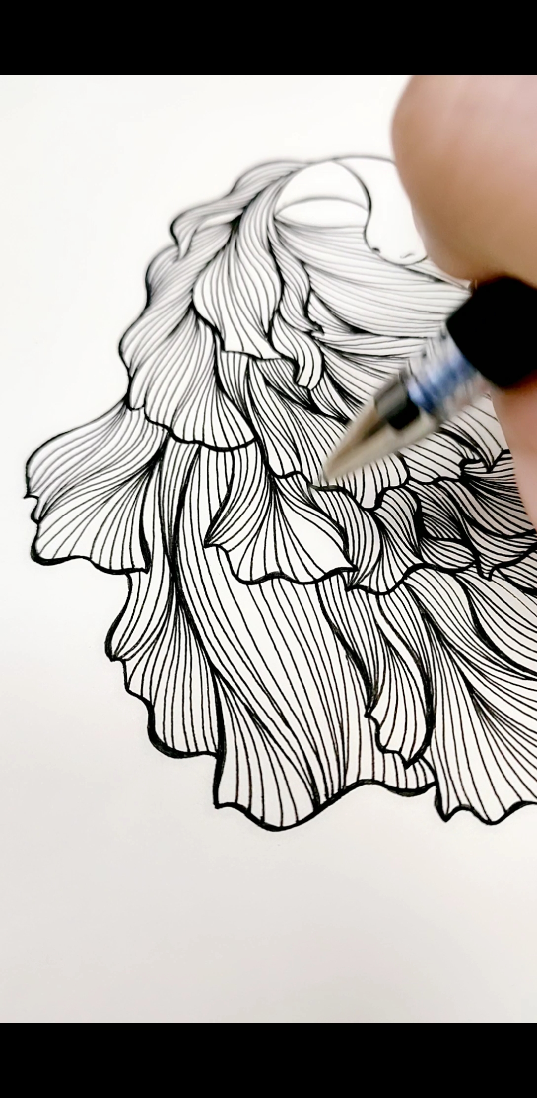 画画原来如此简单#线描画不一样的金鱼