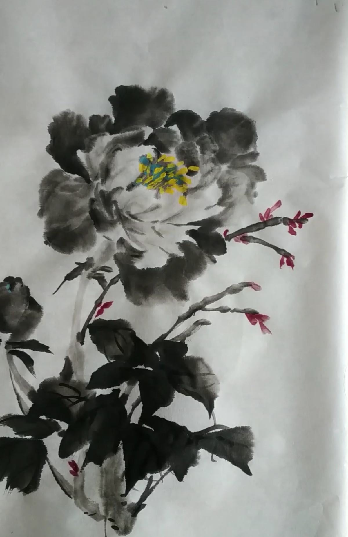 绘画#写意牡丹墨牡丹