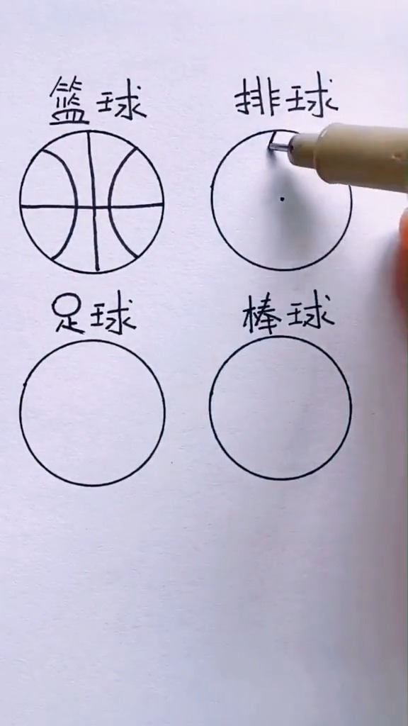 简笔画各种球的画法非常简单哦