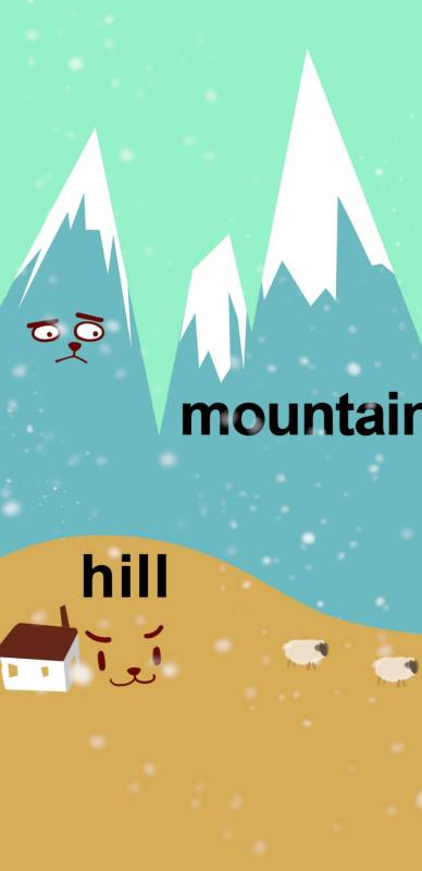 零基础学英语#单词hill和mountain的区别