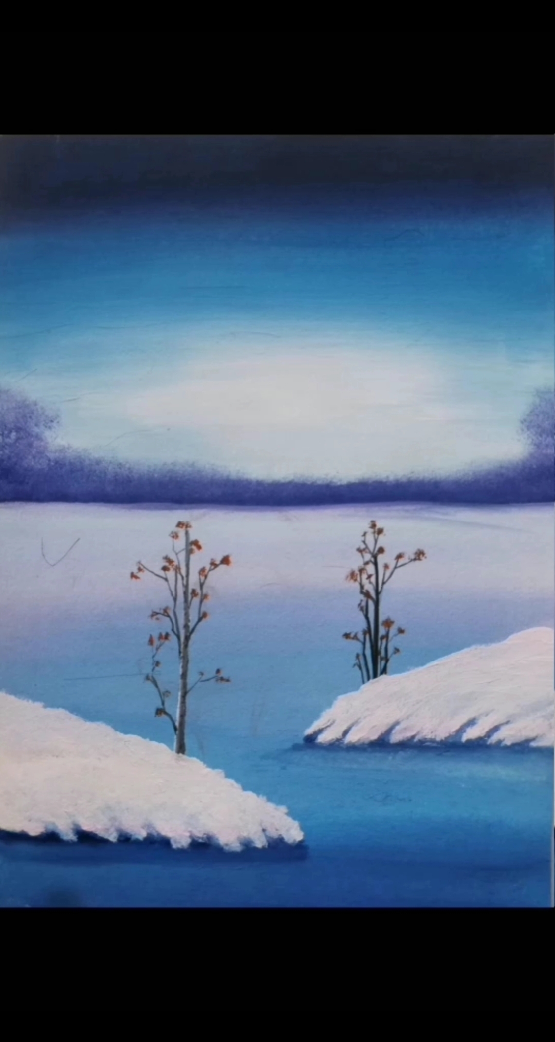 春雪#丙烯画雪景