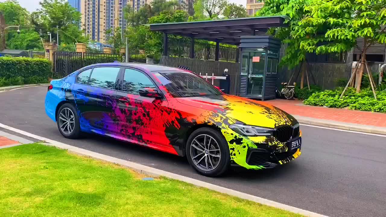 ek film改色膜:宝马5系改色喷墨渐变彩绘改色膜(全国首台)