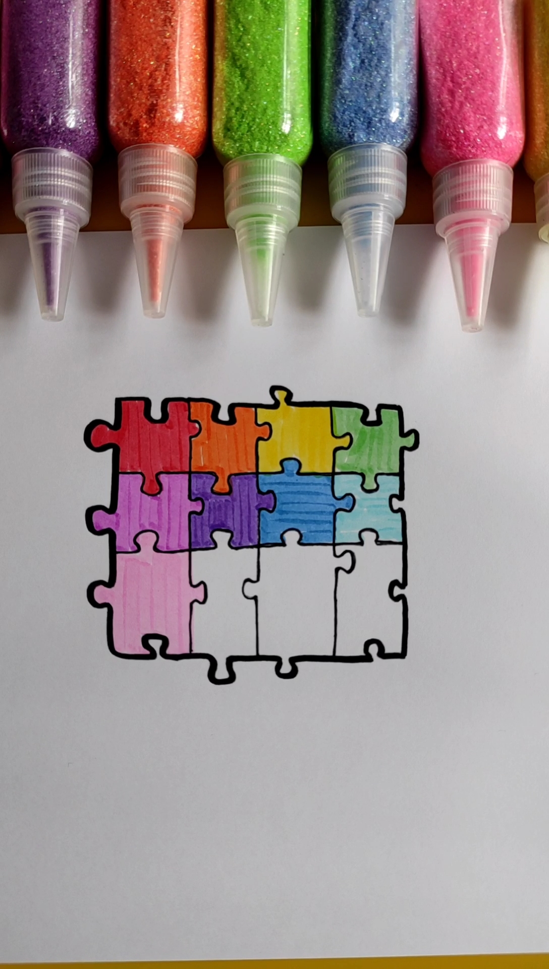 简笔画#简笔画彩色拼图