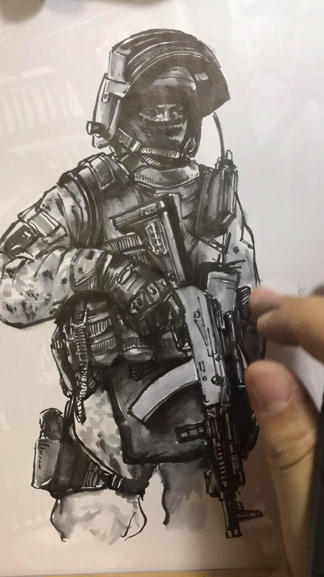 优秀如我#画一个阿尔法特种部队～喜欢的点个赞吧-度小视