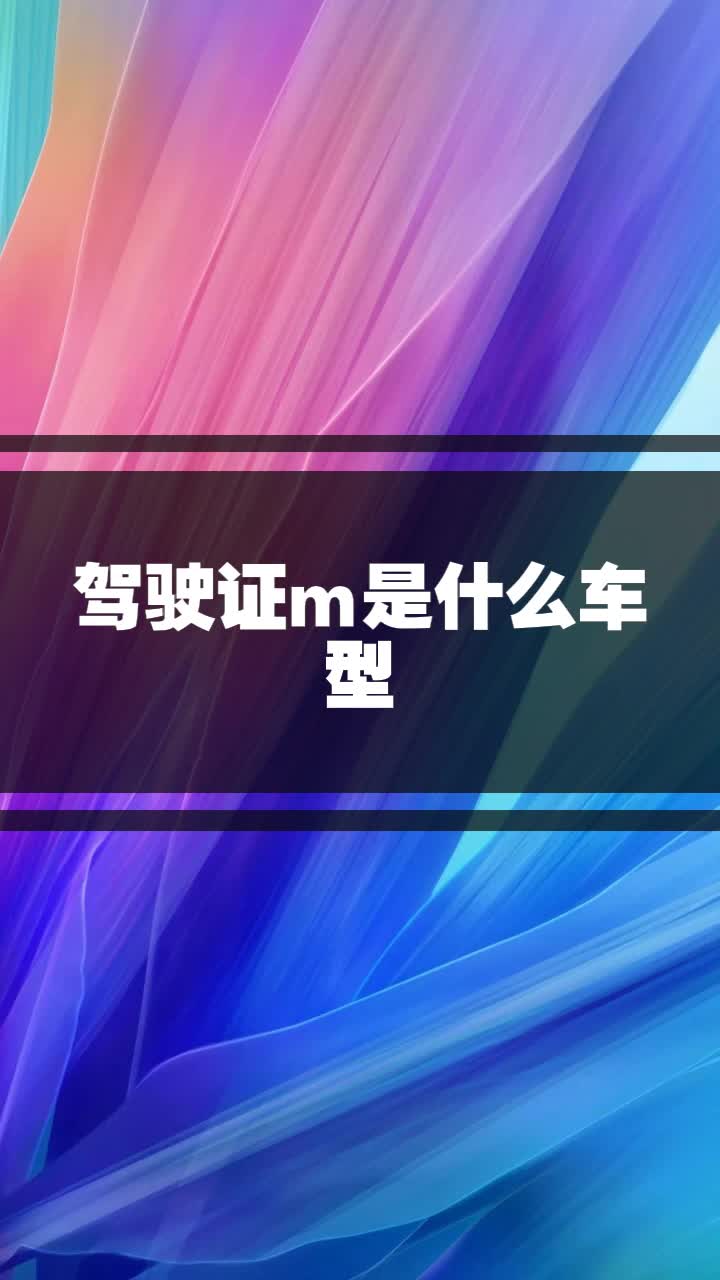驾驶证m是什么车型