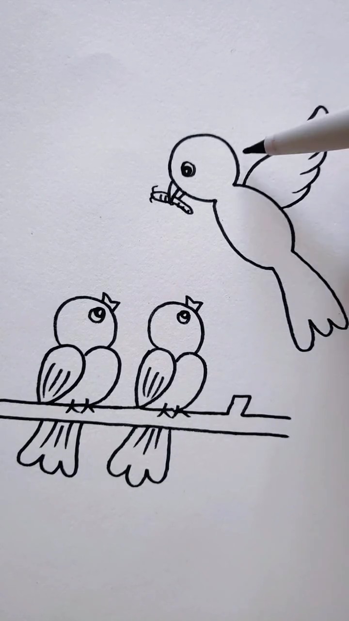 简笔画#数字2222画小鸟,简直是太有创意啦