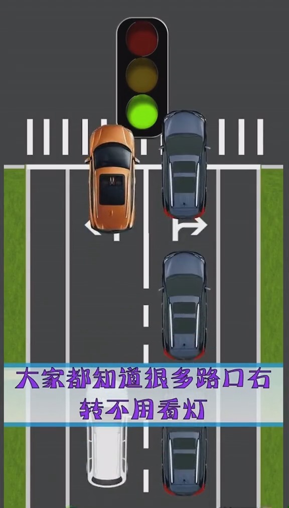 红绿灯十字路口斑马线驾驶技巧遵守交通规则平安出行考驾照交通