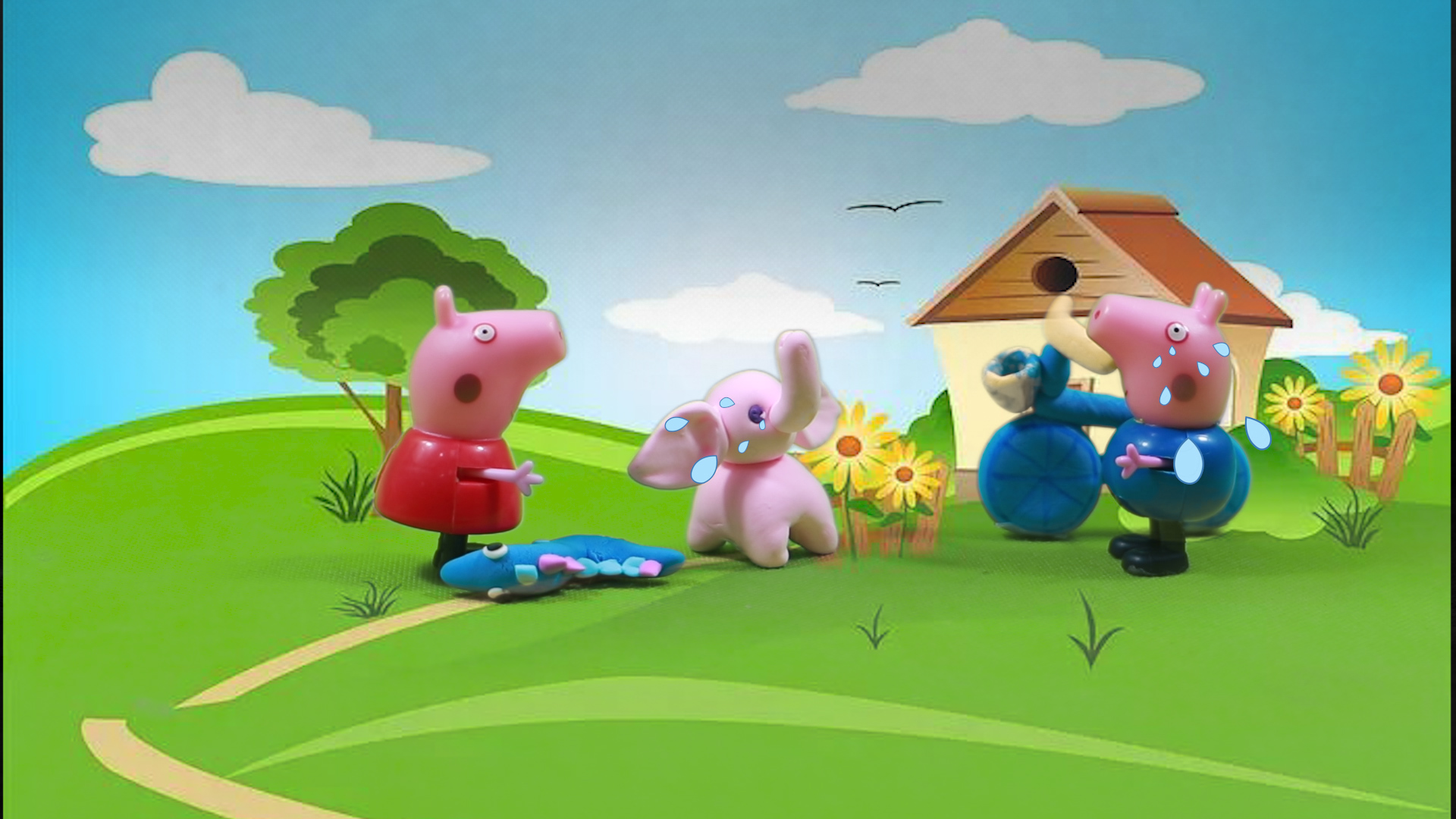 儿童剧:乔治和粉红小象一起玩总是哭,为什么佩奇一来就好呢?