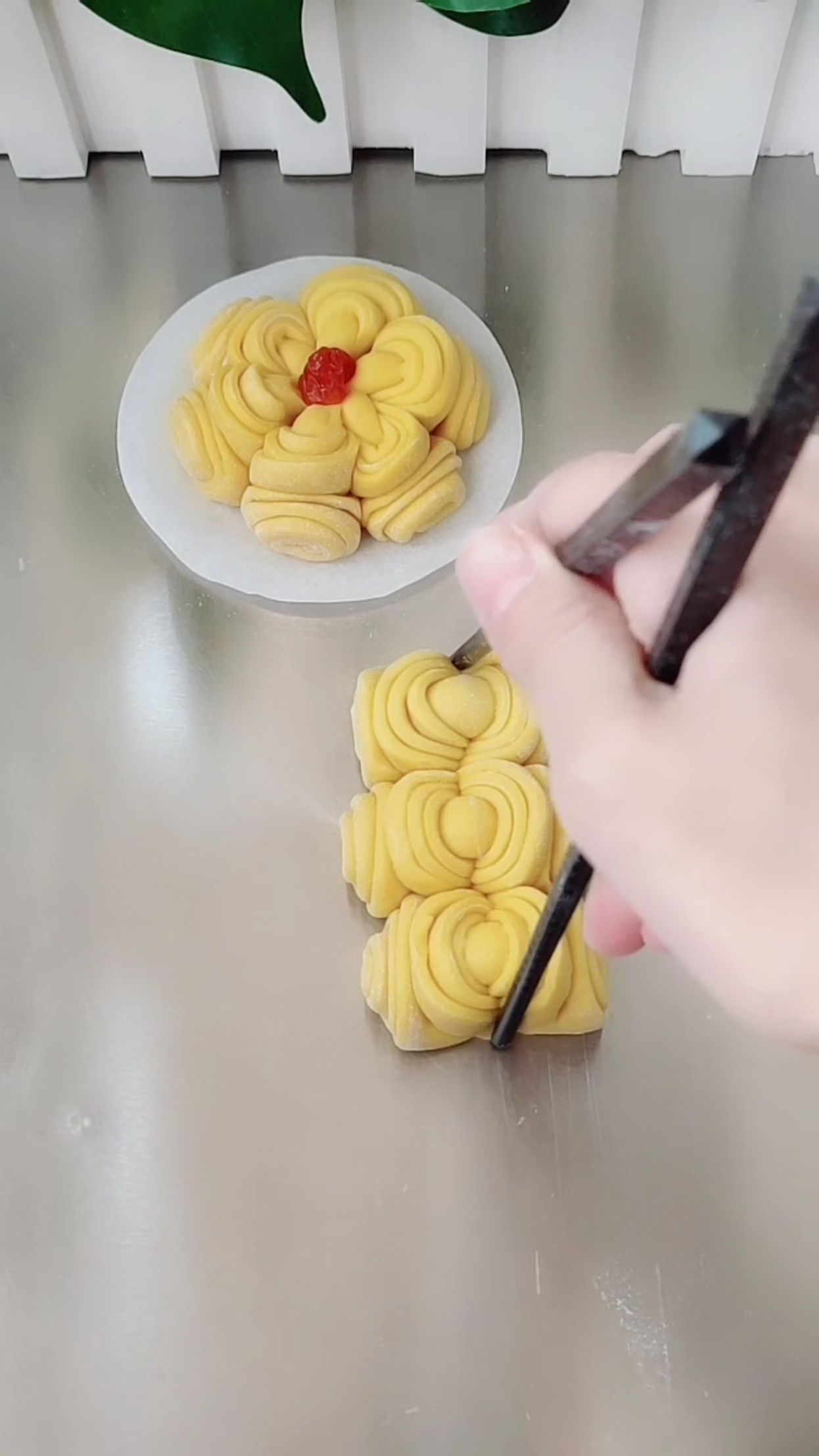 花样馒头#筷子一夹变成花