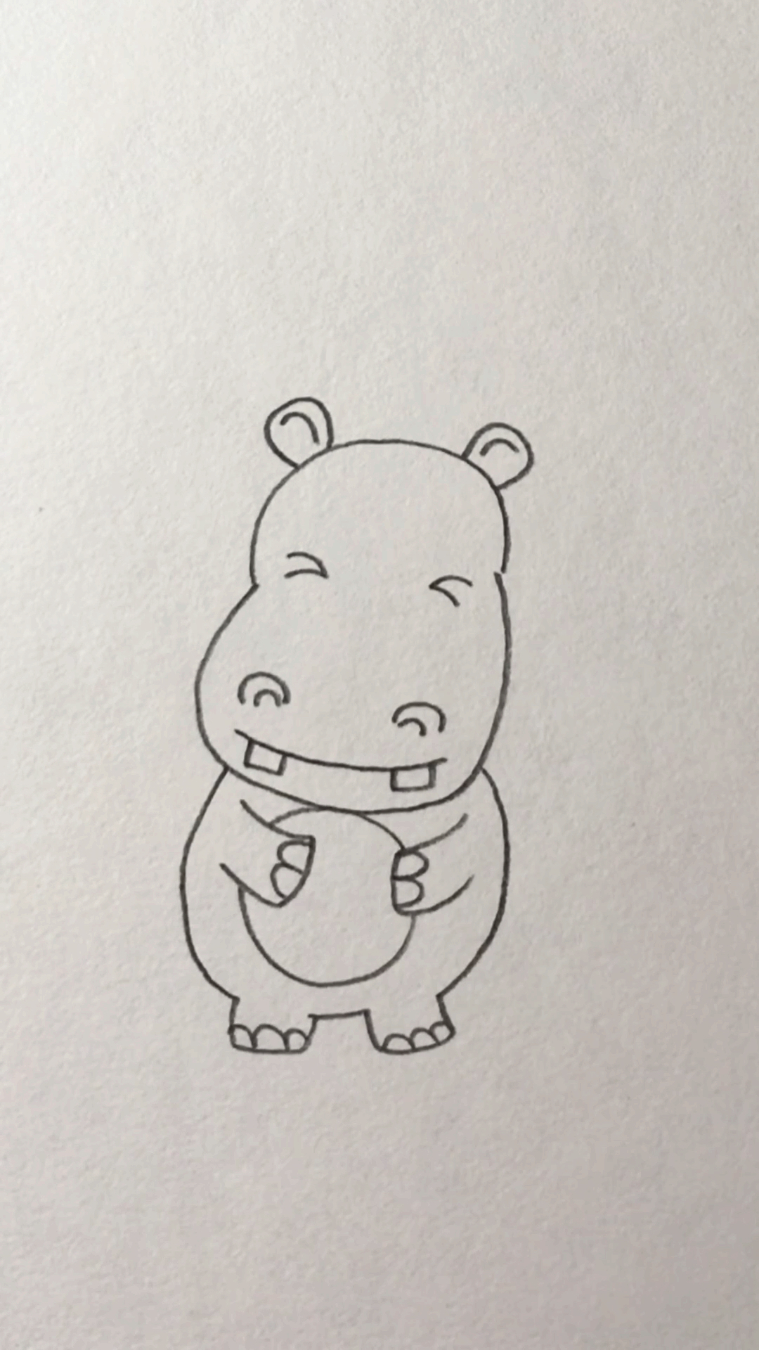 画画原来如此简单#画可爱的大河马
