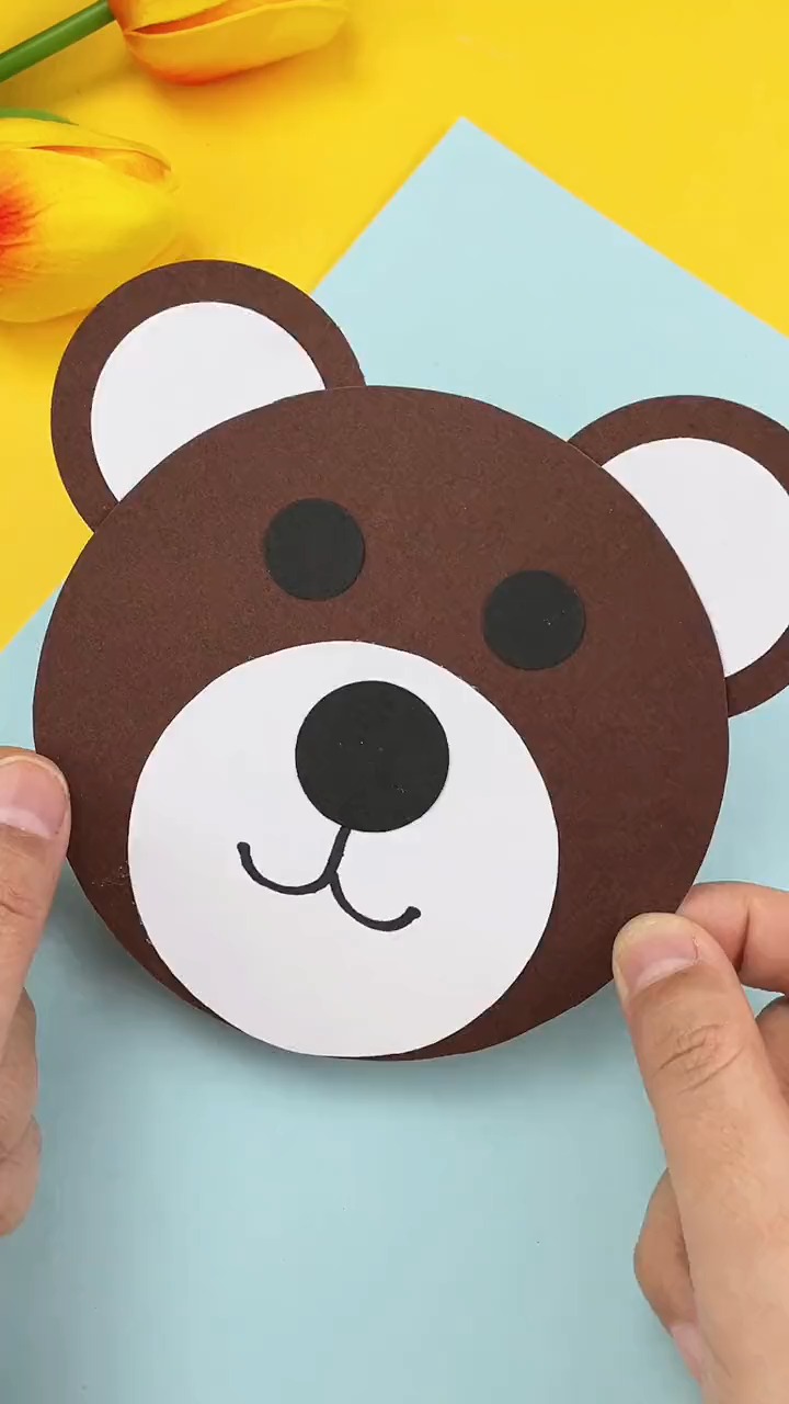 每天一点冷知识#如何用圆形做小熊!##兴趣才艺 #幼儿园手工#幼师