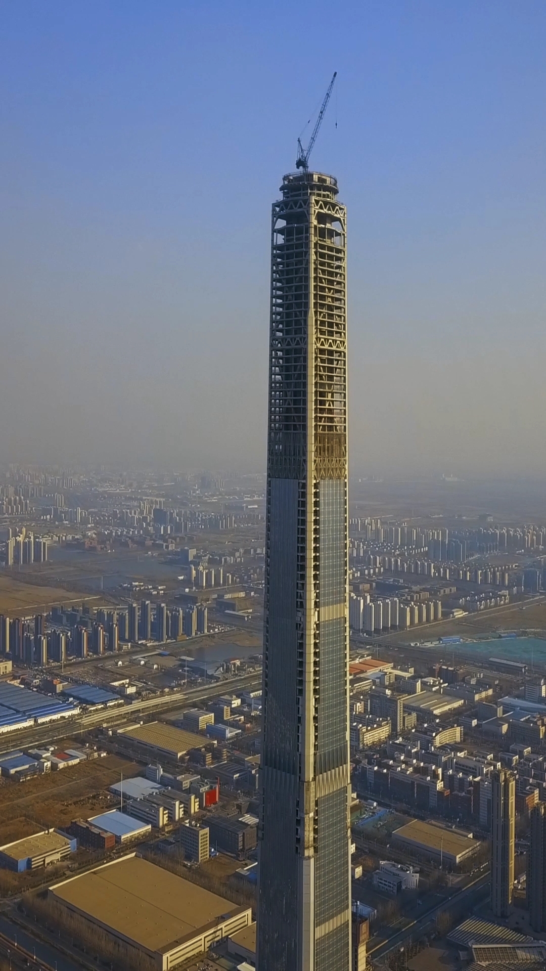 中国在建结构第一高楼,高度597米,天津117大厦