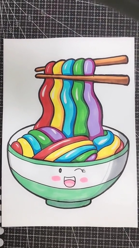 简笔画#彩色的面条吃过吗