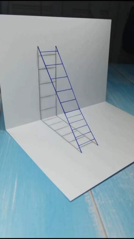 这么简单的立体梯子还不来试试手工立体画