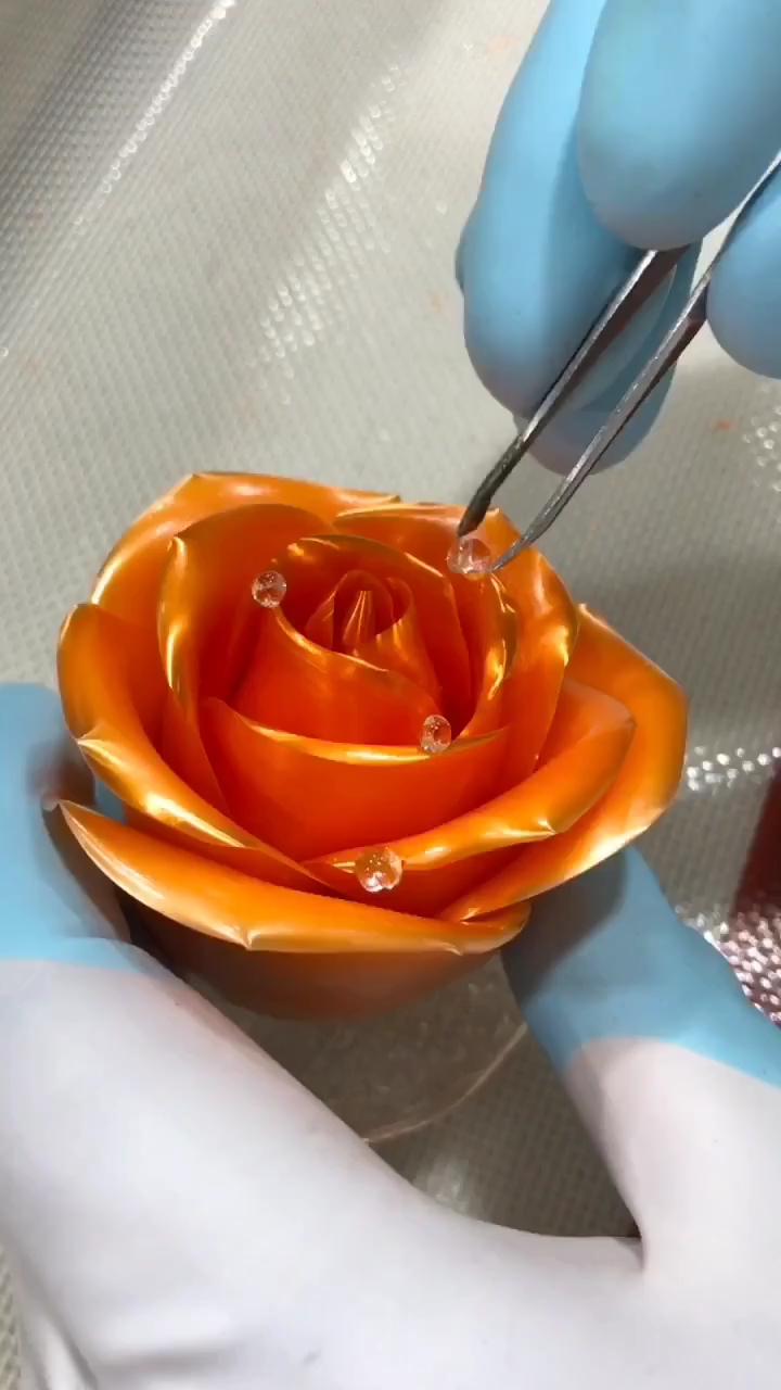 糖艺玫瑰花制作