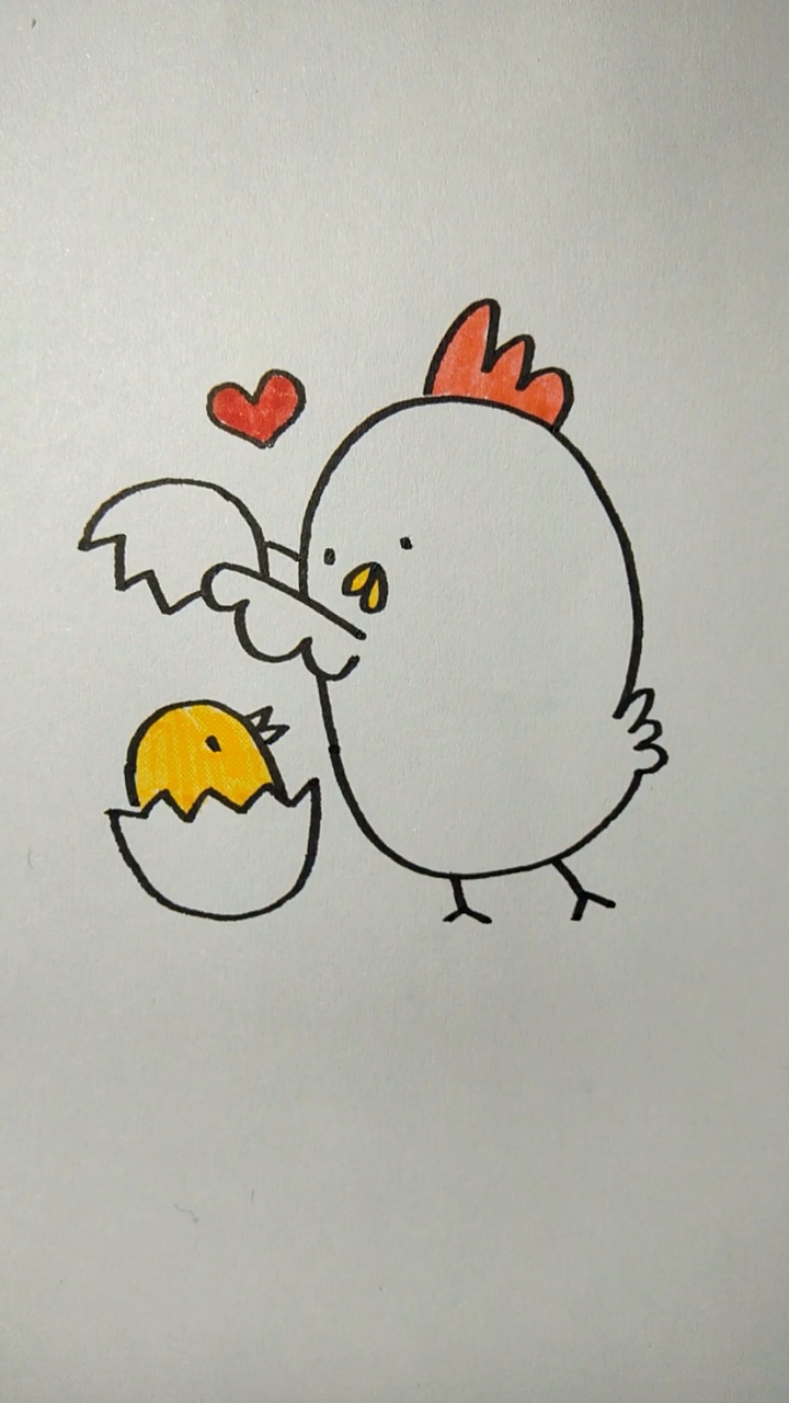 母鸡孵小鸡图画图片