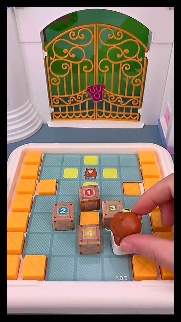 儿童玩具#小熊推箱子儿童思维逻辑感统训练晴子互动桌游