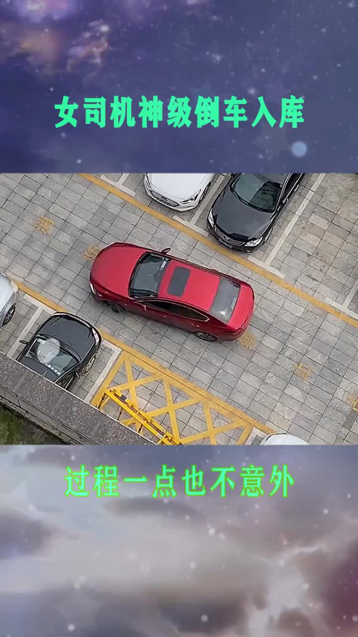 女司机神级倒车入库,看完过程就一点也不意外了