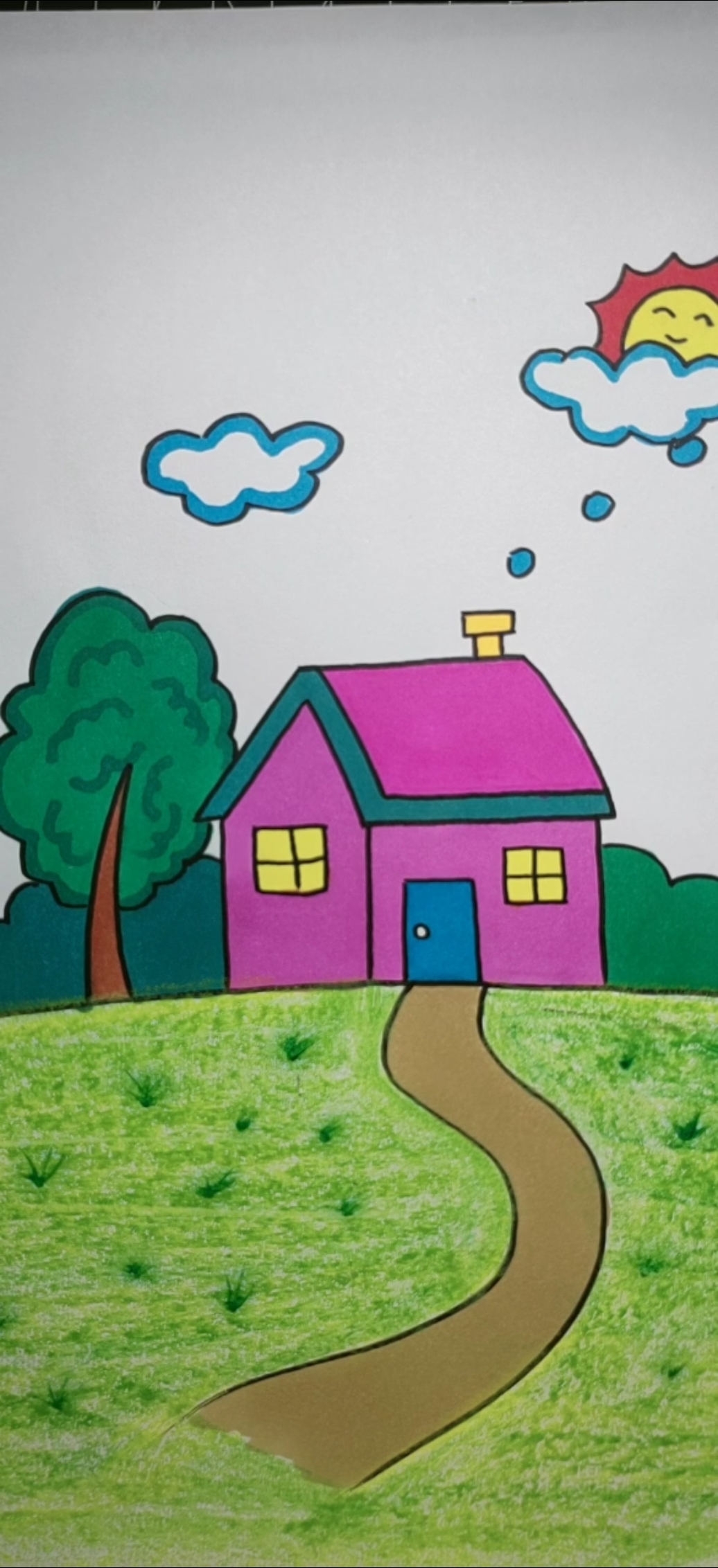 三年级画画房子图片