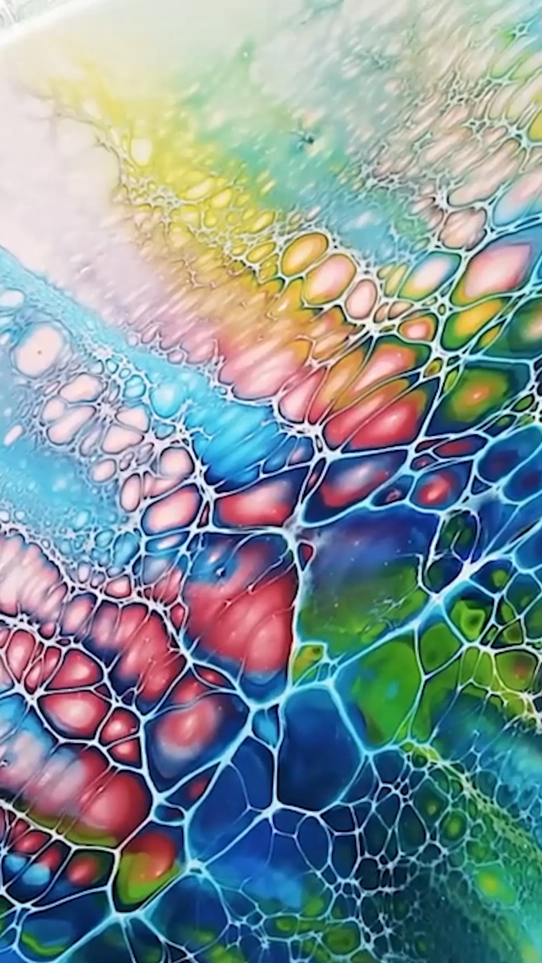 绘画#色彩业余玩家  流体画细胞效果