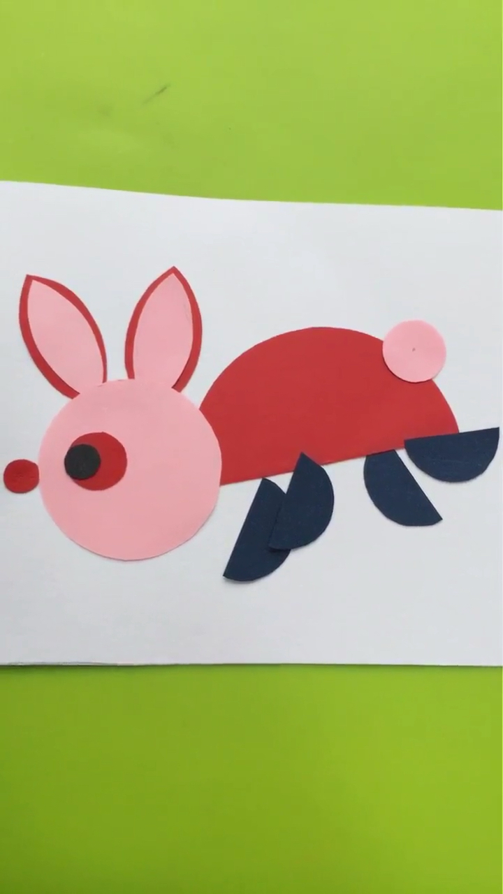 拼贴画可爱的小兔子